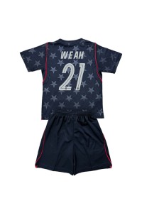 Yhdysvallat Timothy Weah #21 Jalkapallovaatteet Lasten Vieraspeliasu MM-kisat 2026 Lyhythihainen (+ Lyhyet housut)